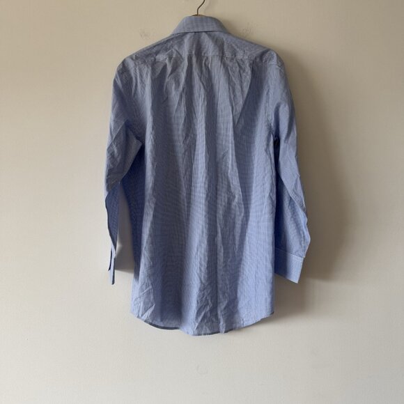 Ralph Lauren Purple Label White and Blue Checks Button Up Shirt Mens 15.5 - Picture 10 of 16